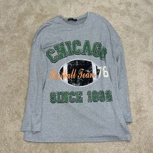 Gray Shein size small Chicago football long tee